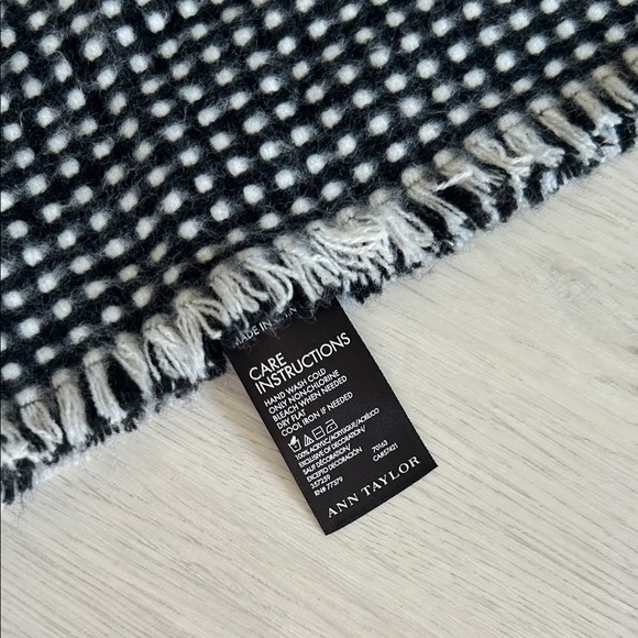 Ann Taylor Black and White Gingham Scarf - Picture 3 of 4
